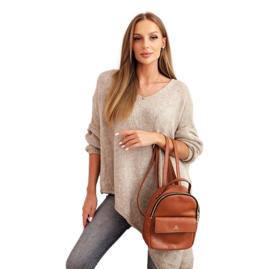 Moteriškas rusvas vilnonis megztinis Elvis Moteriški megztiniai