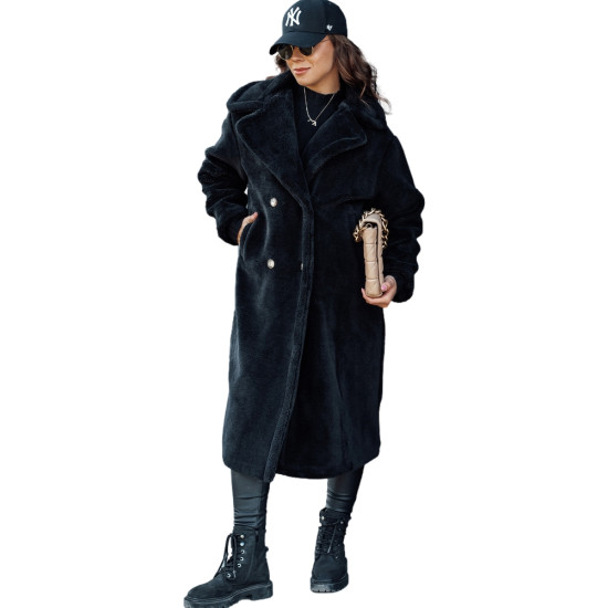 Moteriškas žieminis juodas paltas Luxer Moteriškos striukės