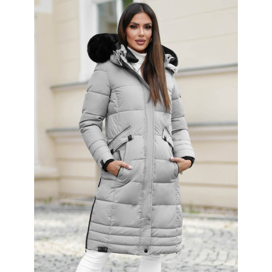 Žieminė ilga moteriška pilka striukė Marni Moteriškos striukės