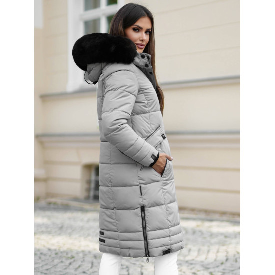 Žieminė ilga moteriška pilka striukė Marni Moteriškos striukės