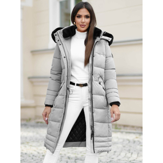 Žieminė ilga moteriška pilka striukė Marni Moteriškos striukės