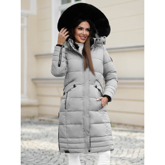 Žieminė ilga moteriška pilka striukė Marni Moteriškos striukės