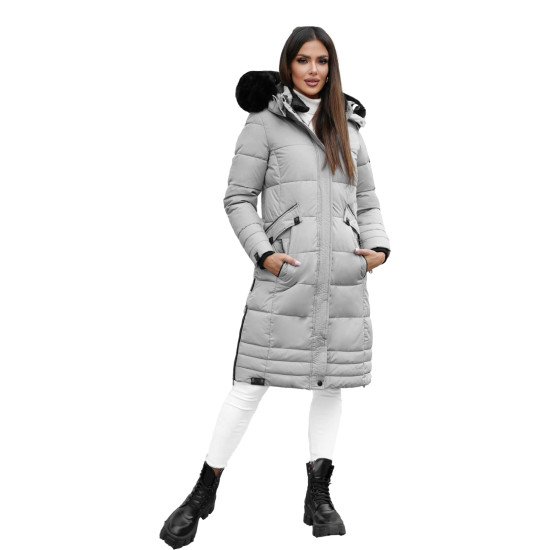 Žieminė ilga moteriška pilka striukė Marni Moteriškos striukės