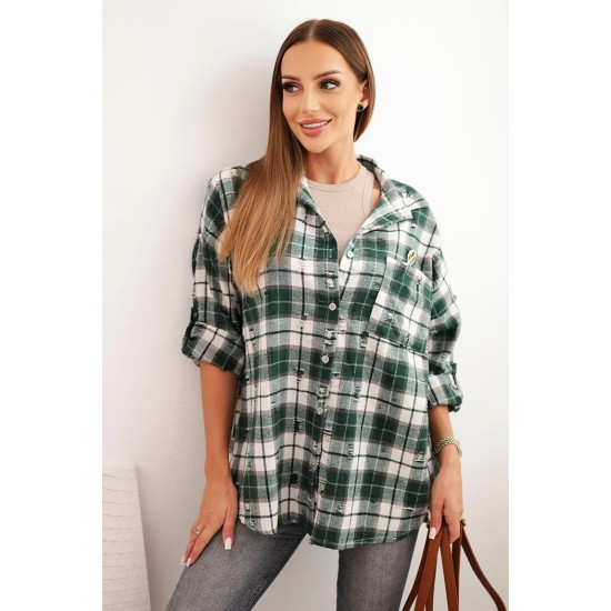Women's green checked shirt Copo Women's shirts