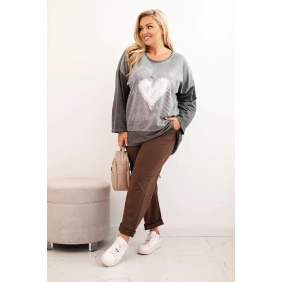 Women's dark grey jumper Love ART1507 - For women Women's dark grey jumper Love Women's sweaters
