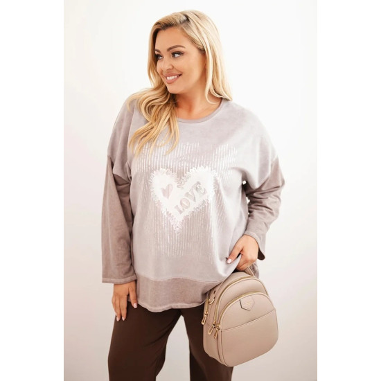 Women's grey jumper Love ART1507 - For women Women's grey jumper Love Women's sweaters