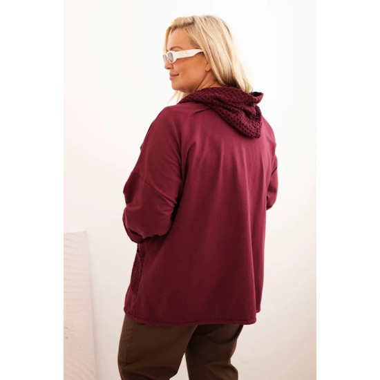 Women's burgundy hooded jumper Alba ART3636 - For women Women's burgundy hooded jumper Alba Women's sweaters