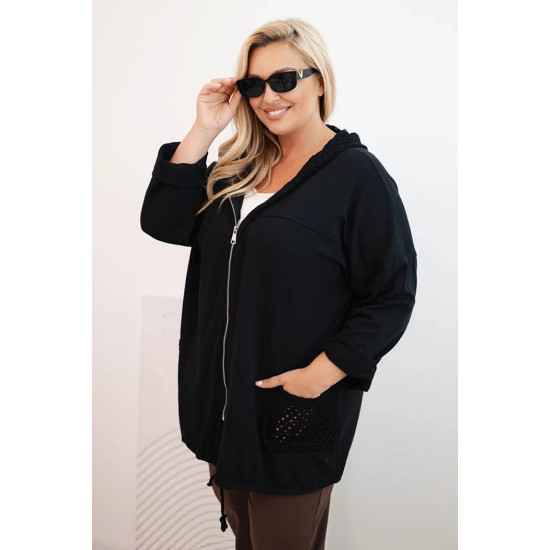 Women's black hooded jumper Alba Women's sweaters