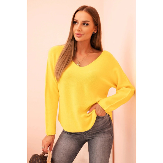 Women's bright yellow cardigan Remo Women's sweaters