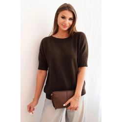 Moteriškas tamsiai rudas megztinis Aleta