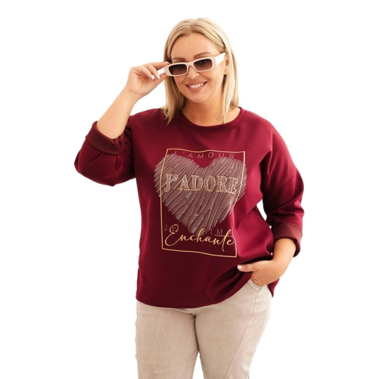 Moteriškas bordo spalvos džemperis Adore 21771 - Džemperiai Moteriškas bordo spalvos džemperis Adore Džemperiai be gobtuvo