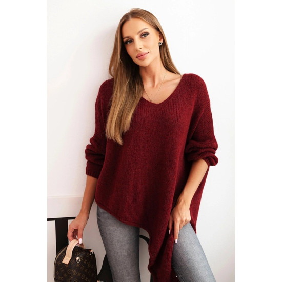 Moteriškas bordo vilnonis megztinis Elvis Moteriški megztiniai