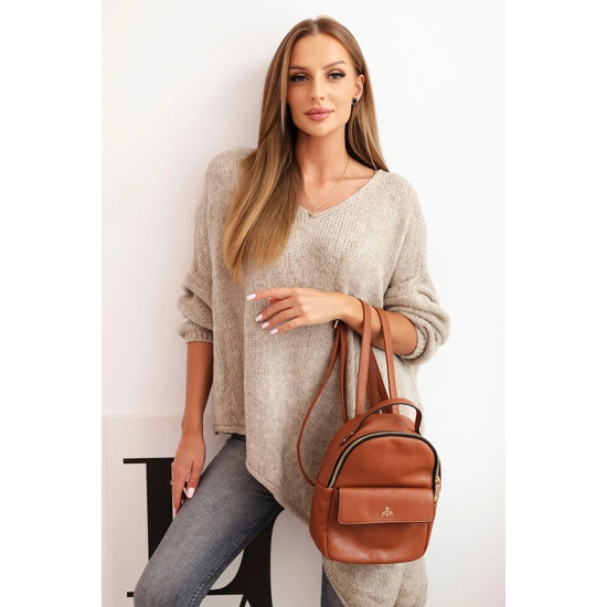 Moteriškas rusvas vilnonis megztinis Elvis Moteriški megztiniai