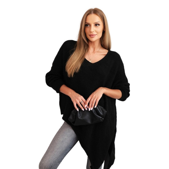 Moteriškas juodas vilnonis megztinis Elvis Moteriški megztiniai