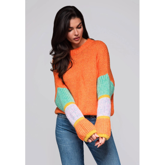 Moteriškas oranžinis megztinis Bright Megztiniai