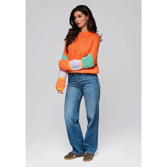 Moteriškas oranžinis megztinis Bright Megztiniai