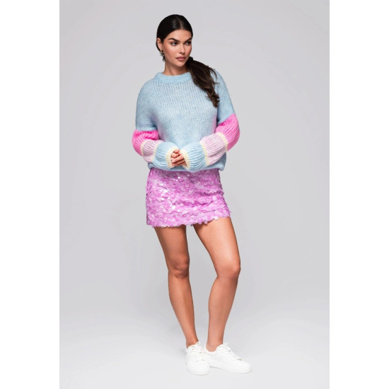 Moteriškas šviesiai mėlynas megztinis Bright Megztiniai