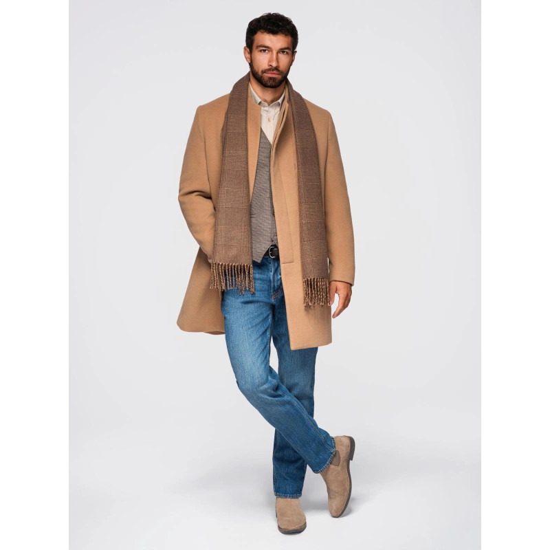 Vyriškas rudas paltas Adre Striukės
