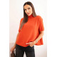 Moteriškas oranžinis megztinis trumpomis rankovėmis Endi Moteriški megztiniai
