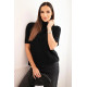 Moteriškas juodas megztinis trumpomis rankovėmis Endi Moteriški megztiniai