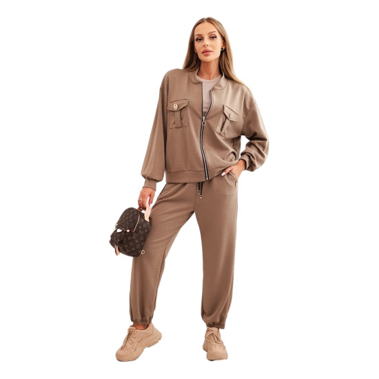 Moteriškas tamsiai rusvas  komplektas Marbel Moteriški komplektai