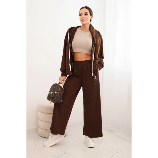 Moteriškas rudas laisvalaikio kostiumas Jener Moteriški komplektai
