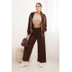 Moteriškas rudas laisvalaikio kostiumas Jener Moteriški komplektai