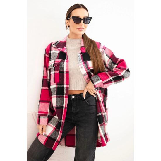 Moteriški rožiniai languoti marškiniai Veste Palaidinės ir marškiniai