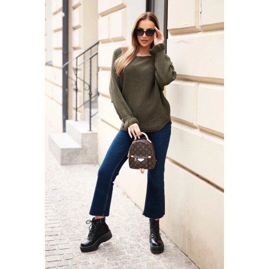 Moteriškas chaki megztinis Aidina Moteriški megztiniai