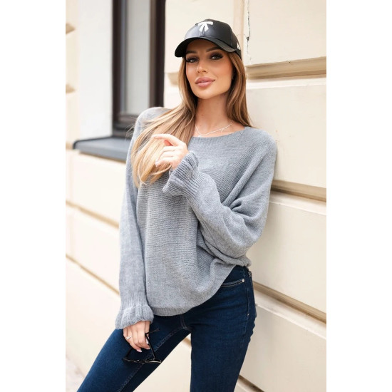 Moteriškas pilkas megztinis Aidina Moteriški megztiniai