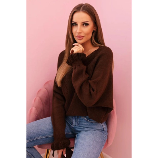 Moteriškas rudas megztinis Aidina Moteriški megztiniai