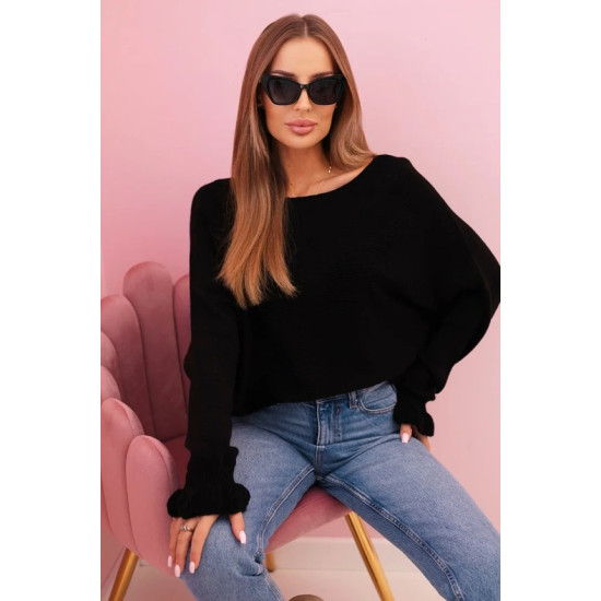 Moteriškas juodas megztinis Aidina Moteriški megztiniai