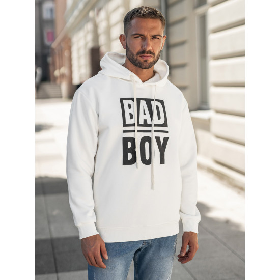 Men's white hooded jumper Bad Hooded jumpers