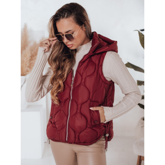 Moteriška bordo liemenė Jener TY5017 - Moterims Moteriška bordo liemenė Jener Moteriškos liemenės