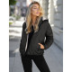 Moteriška juoda su rusvu gobtuvu striukė Lamir Moteriškos striukės