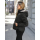 Moteriška juoda su rusvu gobtuvu striukė Lamir Moteriškos striukės
