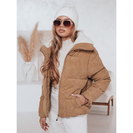 Moteriška žieminė šviesiai ruda striukė Trendy Moteriškos striukės