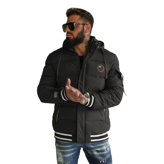 Men's black quilted jacket Aibel JS/57M7501/392