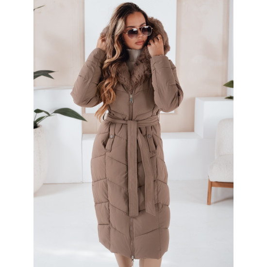 Moteriška dygsniuota tamsiai rusva striukė Oris Moteriškos striukės