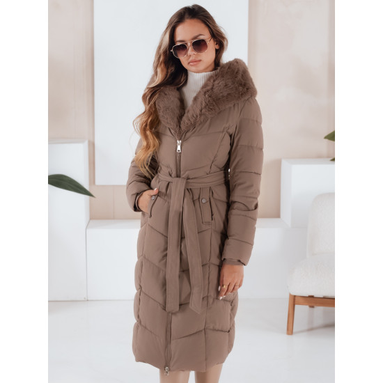 Moteriška dygsniuota tamsiai rusva striukė Oris Moteriškos striukės