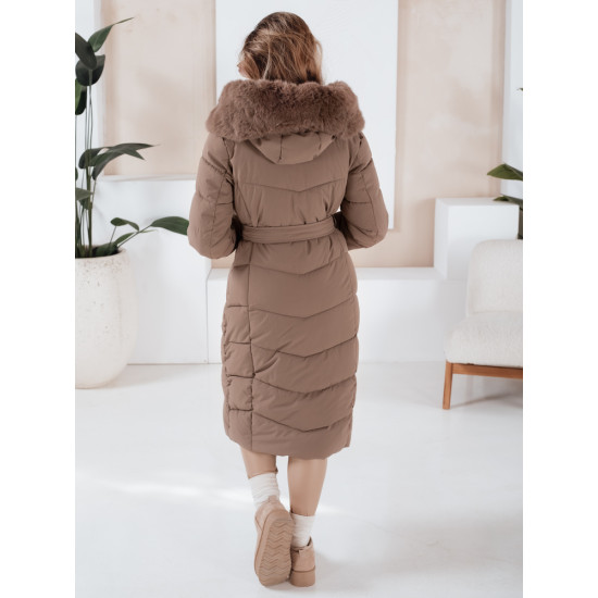 Moteriška dygsniuota tamsiai rusva striukė Oris Moteriškos striukės