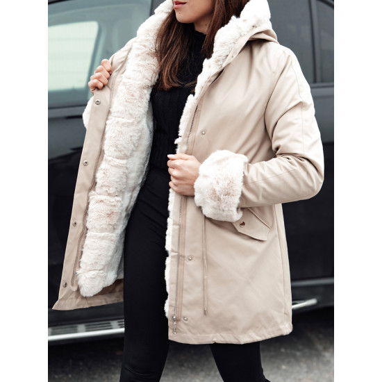 Rusva moteriška striukė su šviesiu kailiu Arctic TY4767 - Moterims Rusva moteriška striukė su šviesiu kailiu Arctic Moteriškos striukės