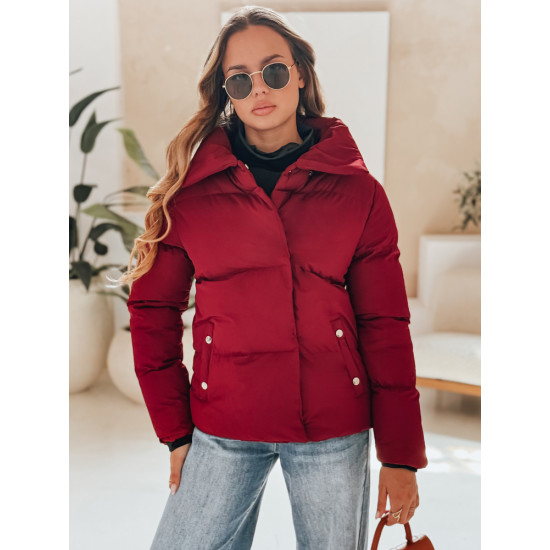 Moteriška žiemeinė bordo spalvos striukė Lari TY4957 - Moterims Moteriška žiemeinė bordo spalvos striukė Lari Moteriškos striukės