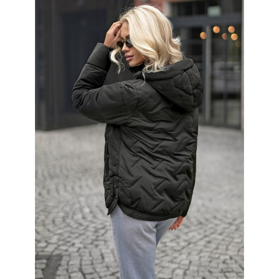 Moteriška juodos spalvos striukė Erlin Moteriškos striukės