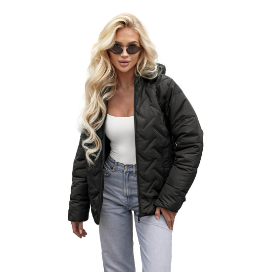 Moteriška juodos spalvos striukė Erlin Moteriškos striukės