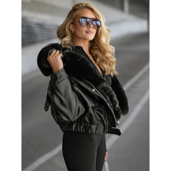 Women's black leather jacket Tiara Women's jackets