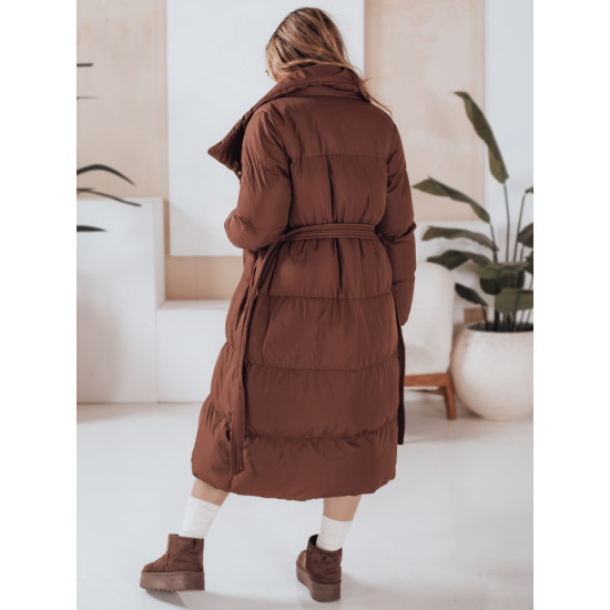 Moteriška tamsiai ruda dygsniuota striukė Favi Moteriškos striukės