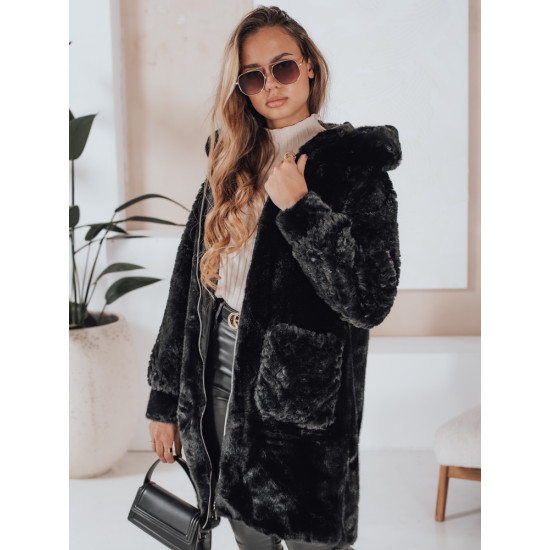 Moteriškas juodas paltas Modi Moteriškos striukės