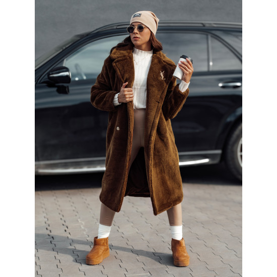 Moteriškas žieminis rudas paltas Luxer Moteriškos striukės