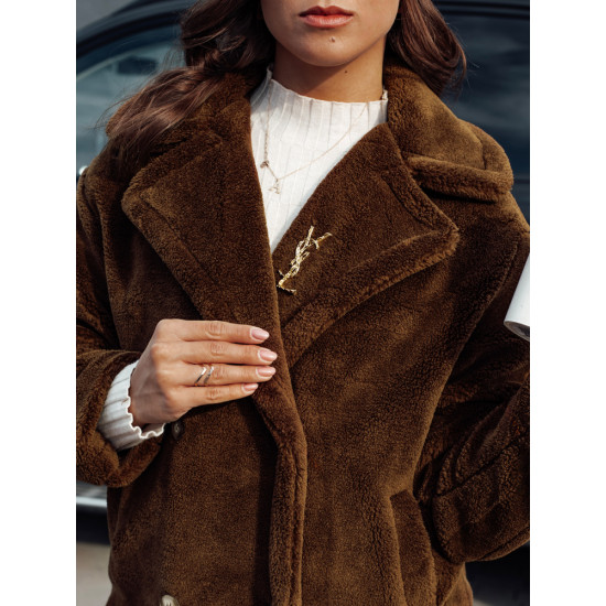 Moteriškas žieminis rudas paltas Luxer Moteriškos striukės